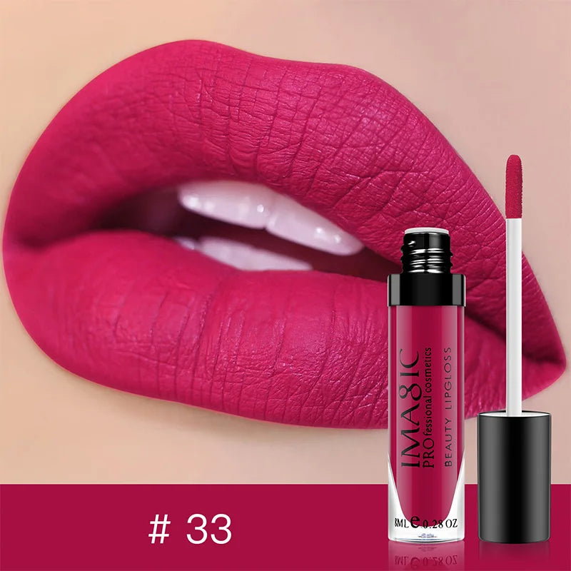 IMAGIC 1pcs matte  Sexy 28 color Matte Lipstick lipgloss Waterproof Long Lasting Gloss Beauty makeup lip gloss fashion lip