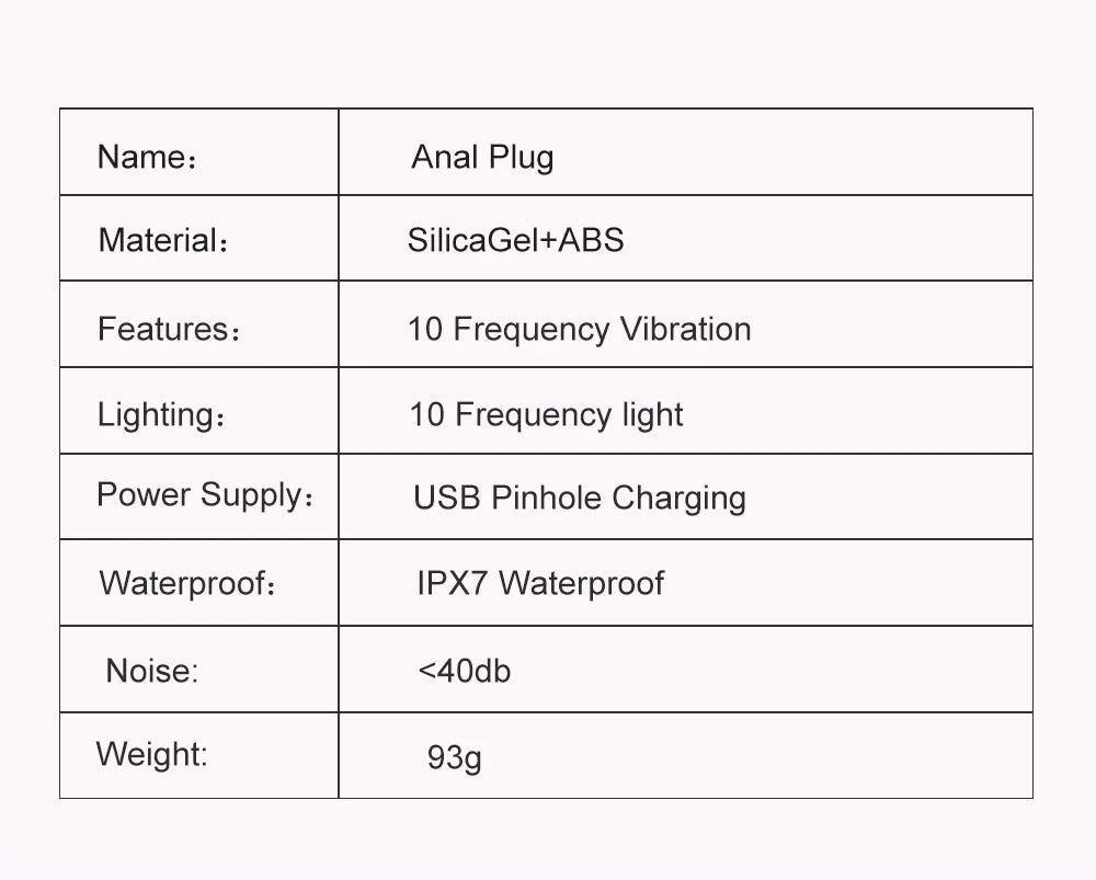 Vibrating Plug Anal Vibrator Buttplugs Male Prostate Massager Women Vaginal Massage With LED Light Anus Sex Toy For Men Gay