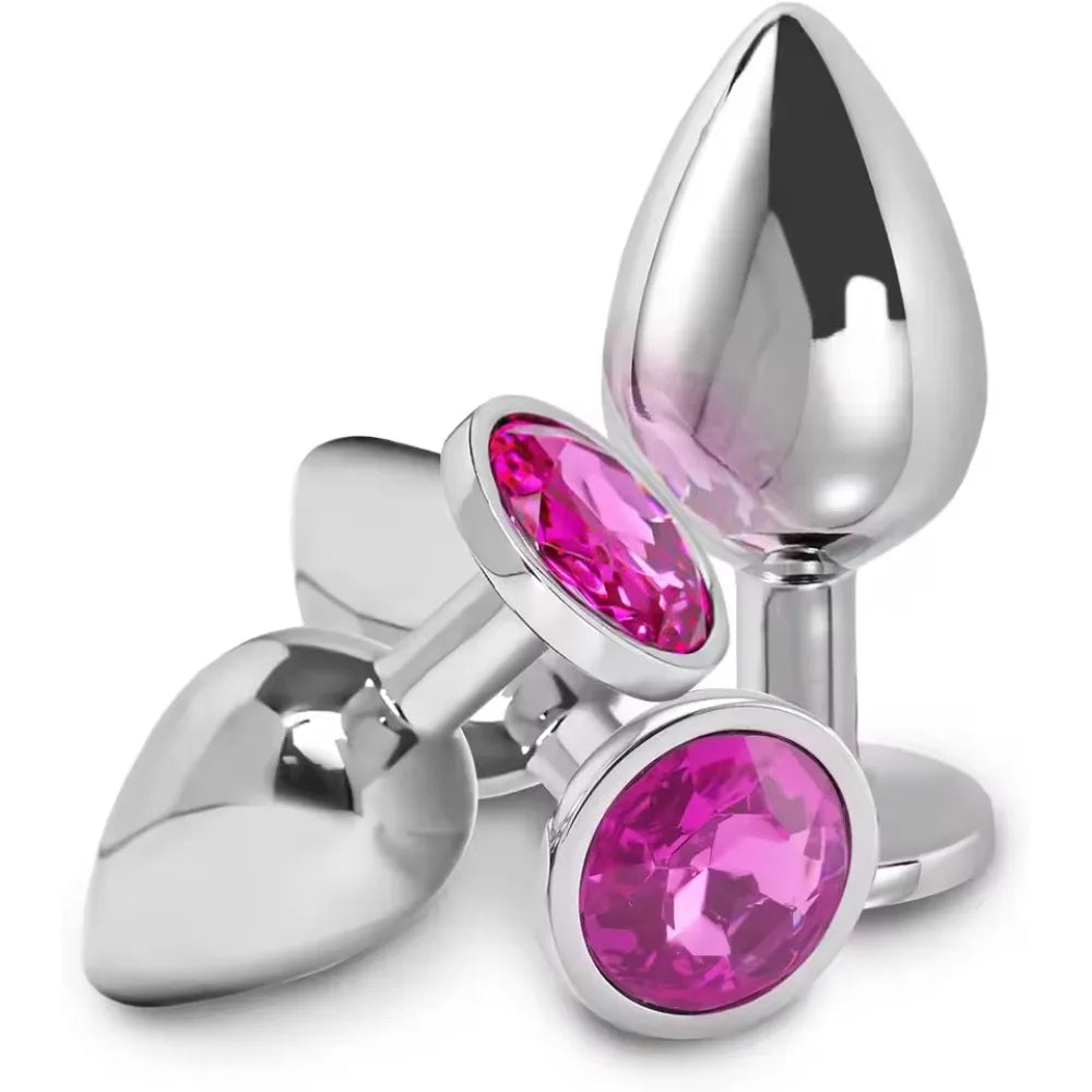 Anal Plug 3 Sizes Stainless Steel Crystal Anal Plug Removable Butt Plug Stimulator Anal Adult Sex Toys Prostate Massager Dildos