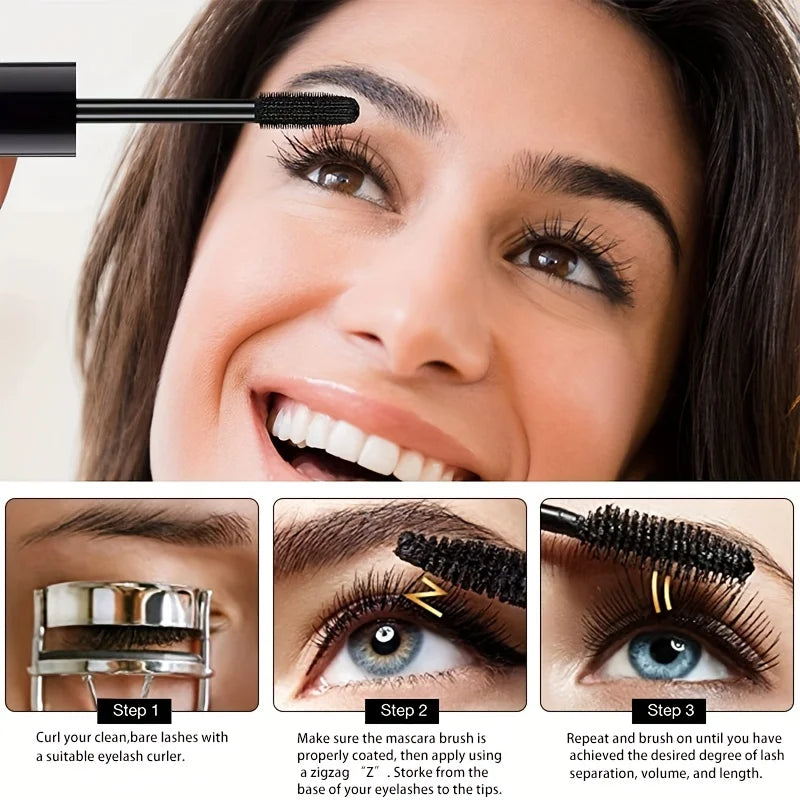 Ultra-fine Small Brush Head Mascara Lengthening Black 3D Lash Eyelash Extension Eye Lashes Long-wearing Black Color Mascara