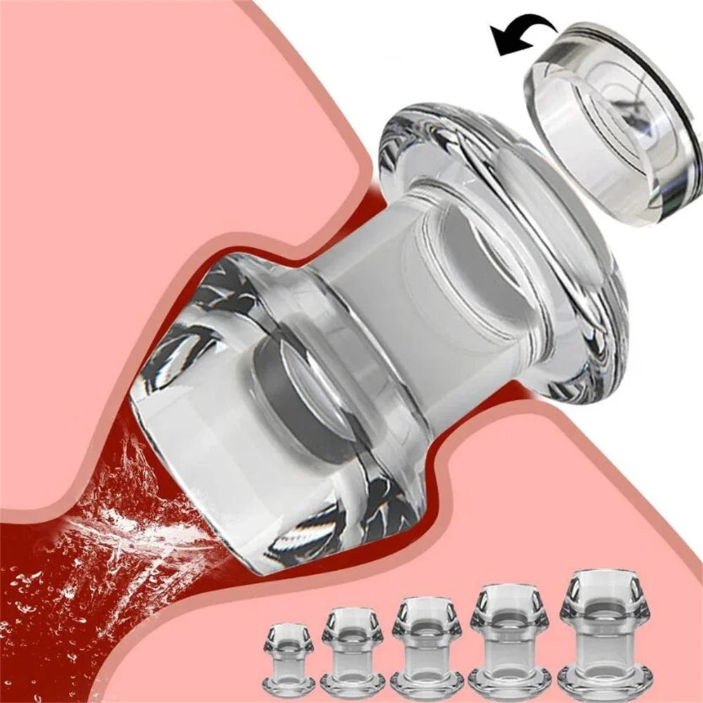 Hollow Anal Plug Silicone Butt Plugs with Stopper Anal Dilator Anus Tunnel Expansion Prostate Massage Sex Toys For Woman Men Gay