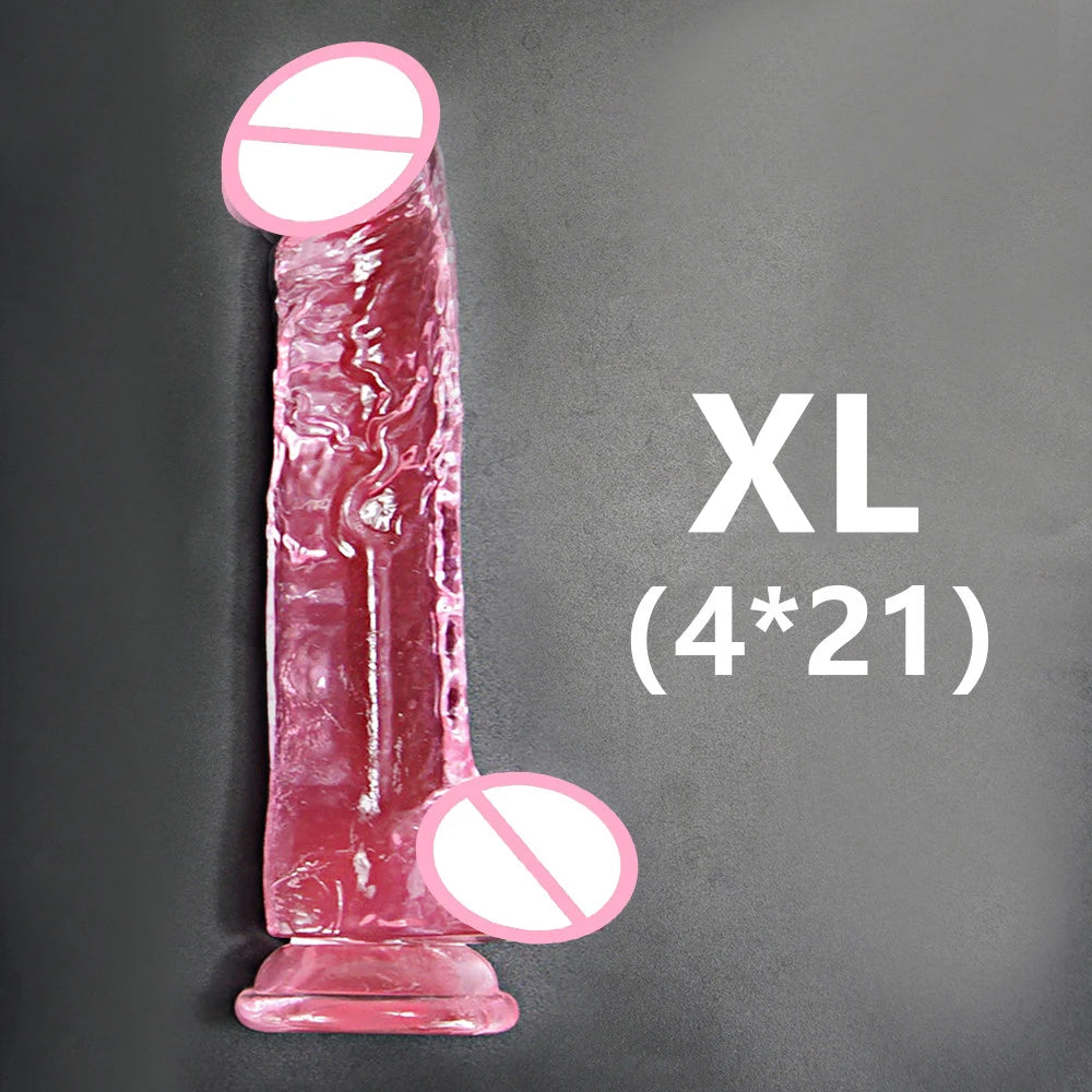 New Realistic Dildos Erotic Jelly Dildo With Super Strong Suction Cup Sex Toys for Woman Men Artificial Penis G-spot Simulation