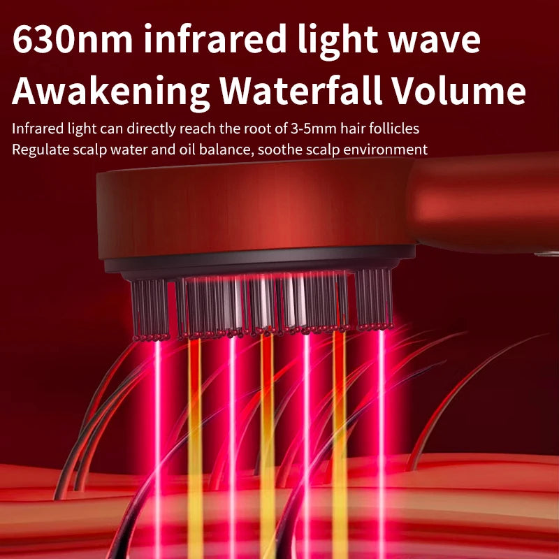 Deep Kneading Masssage Comb, Red Light Therapy Scalp Massager, Hair Growth Massage Scalp Brush, Head Medicine Applicator