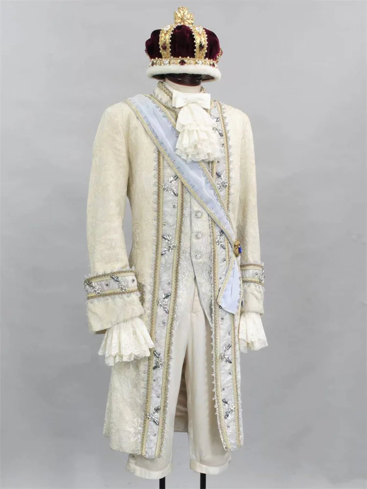 Tudor Elizabethan King Henry VIII Costume Mens Renaissance  Royal Noble Count Luxurious Suit
