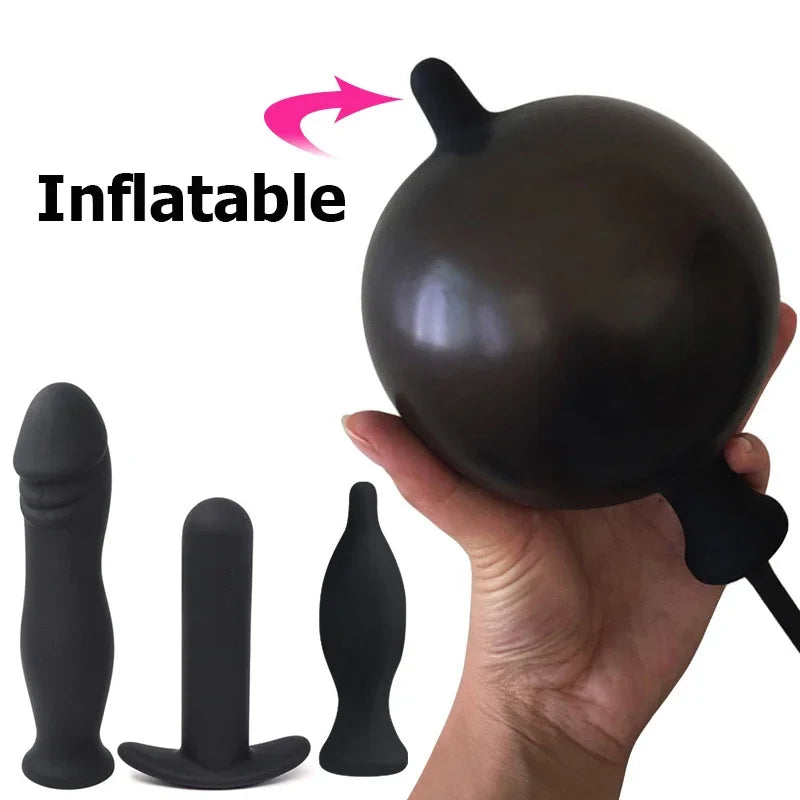 Inflatable Anal Plug Anus Dilator Dildo Pump Butt Plug Prostate Massage Vagina Stimulate Anus Extender Sex Toys for Woman