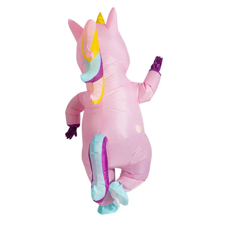 anime Inflatable Unicorn Costume Pink Full Body Unicorn Cosplay Costumes with Blower Funny Party Halloween Costume for Adult