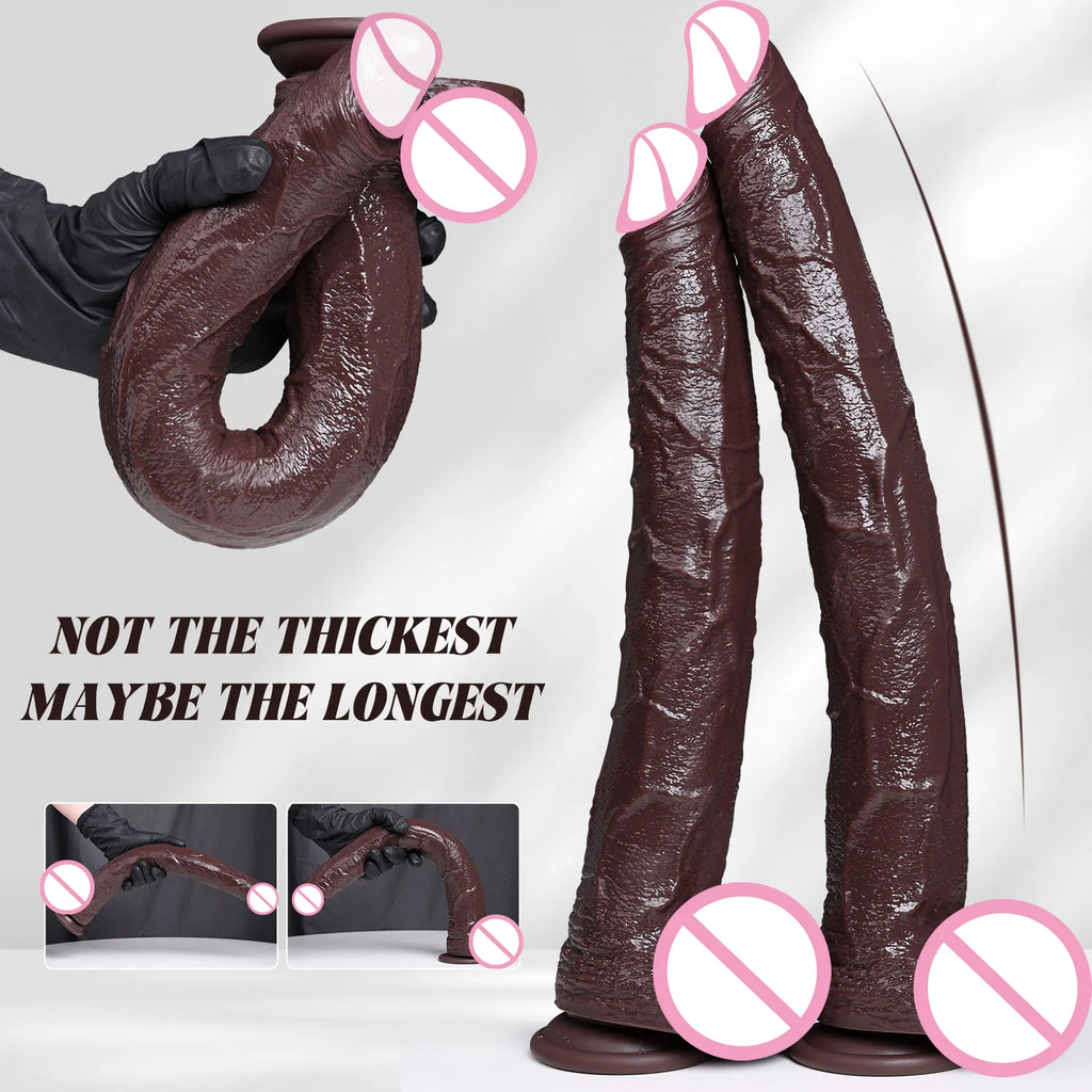 Big Black Dildo Anal Giant Penis Sex Toys for Women and Men 16.5 inch Thick Huge G Spot Dildos Realistic Dildo with Suction Cup
