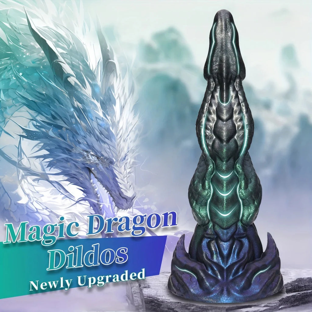 Liquid Silicone Realistic Dragon Monster Anal Plug Anal Expander Dildo, Irregular Penis For Vaginal G-Spot Anal Play SM