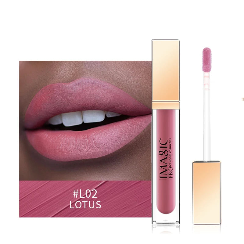 IMAGIC 20Colors Lip Glaze&Gloss Long Lasting Matte Moisturizing Lightweight Pigment Liquid Lipstick Silky Texture Women Makeup