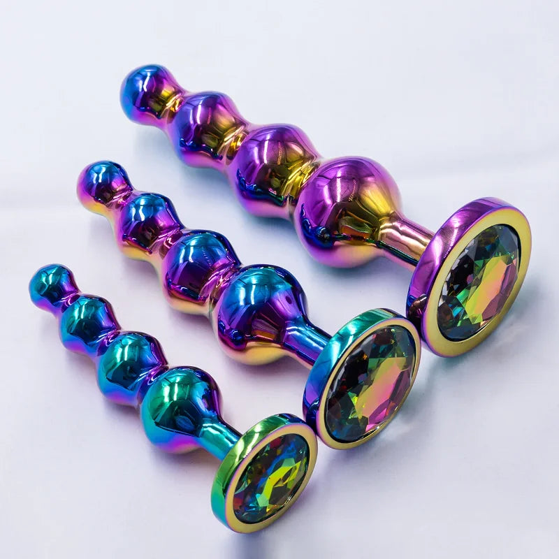 Metal Anal Plug Prostate Massager Anal Beads Butt Plug Metal Dildo G-spot Stimulating Sex Toys for Men and Women But Plug