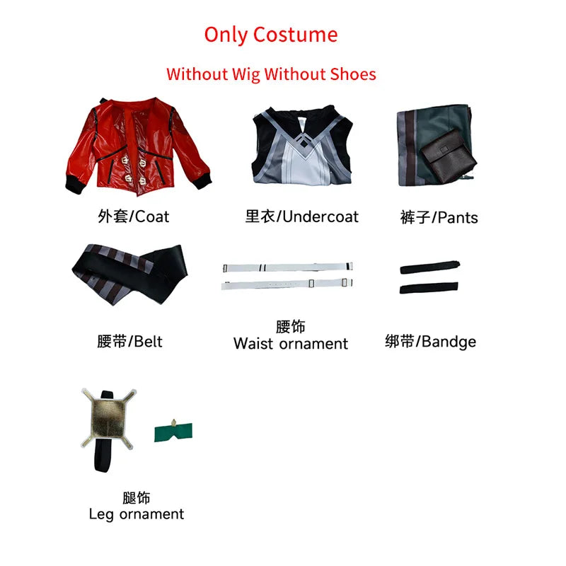 Vi Acrane Cosplay Costume Game Arcane Vi Red Wig Leather Jacket Halloween Carnival Outfits Vi Shoes Boots