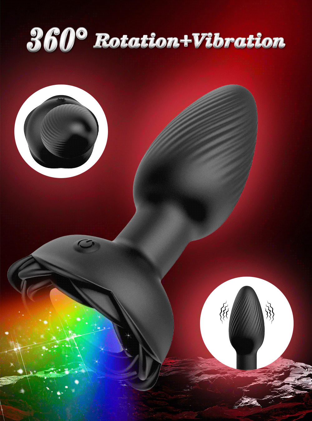 Anal Plug Vibrator Gay Massager Glow Anal Toy Butt Plug Stimulator Masturbation Tools Penetration Anal Plug Vibrating Man Women