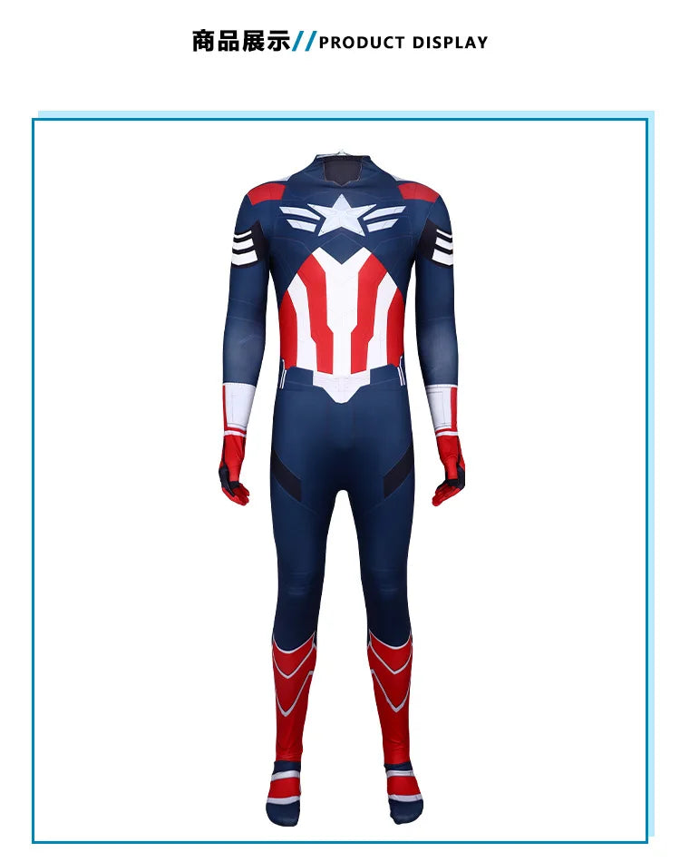 New Captain America 4 Cosplay Kid Adults Jumpsuit Superhero Clothing Creative Party Halloween Carnival Party Suit