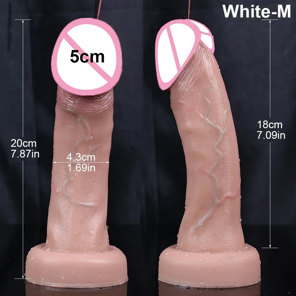 Ultra Simulation Soft Big Glans Dildo Realistic Penis Lifelike Dick Anal Plug Suction Cup Thrusting Sex Toys For Woman Gay 18+