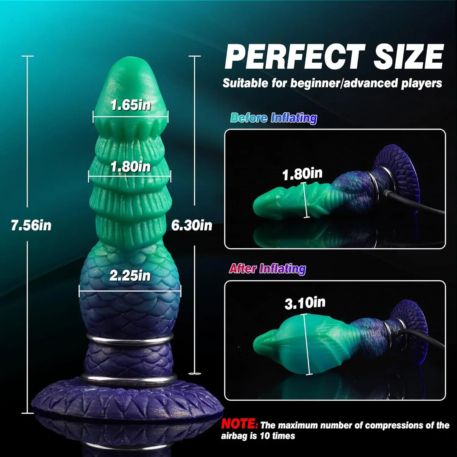 New Inflatable Animal Dildo - P Spot Stimulator Wearable Anal Plug Soft Fake Penis Buttplug Sex Toys For Women Men 18+