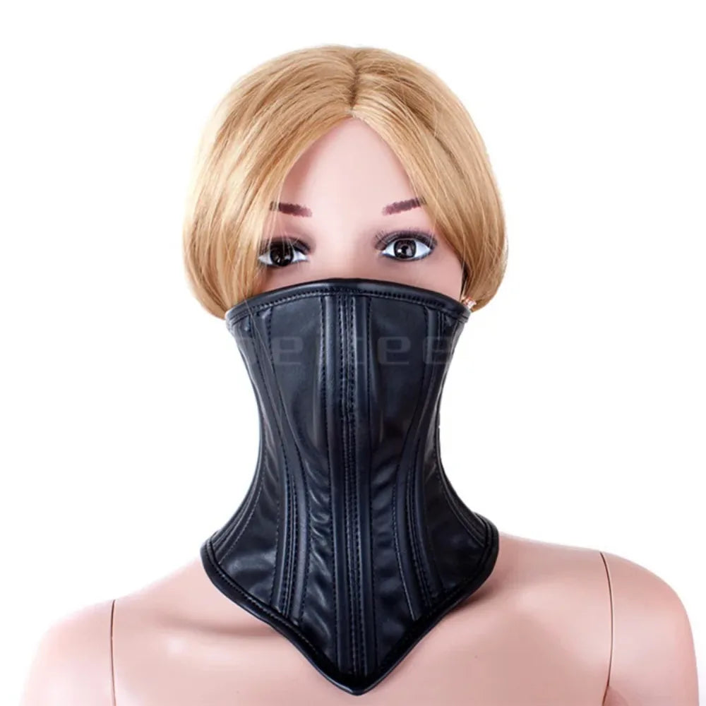 Erotic Black Soft Sponge Padded Inside Leather Chastity Posture Neck Collar For Bdsm Choker Bondage Couples Harness Sex Products