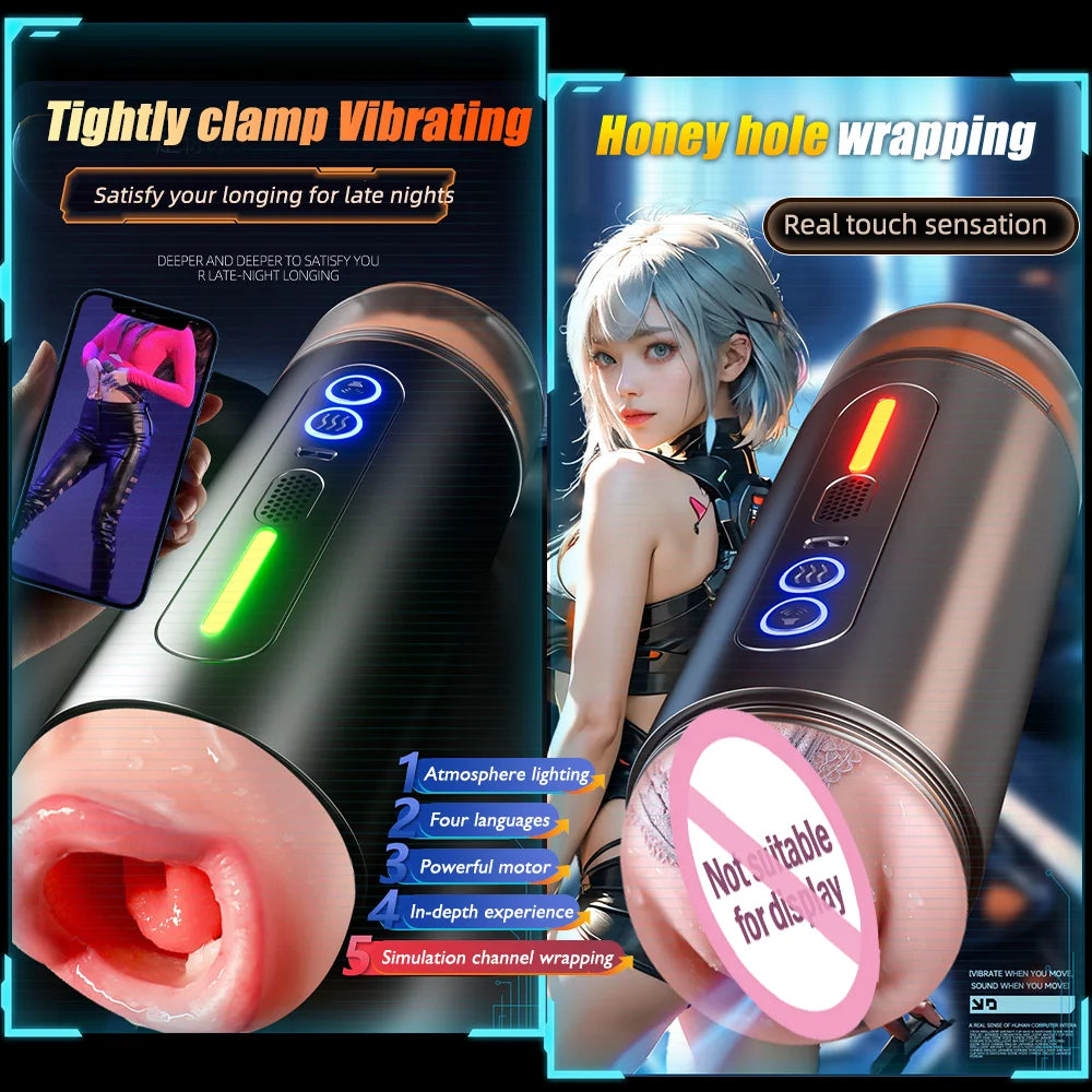 Sex Toys Automatic Male Masturbator Cup Intelligent Voice Blowjob Vaginal Penetration Pocket Pussy Toys for Couples Intimate