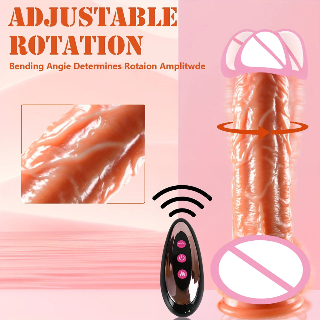 Realistic Dildo Telescopic with Heating Thrusting Vibrator Female Stimulator Big Penis Anal Plug Erotic Sex Toys for Women 18+
