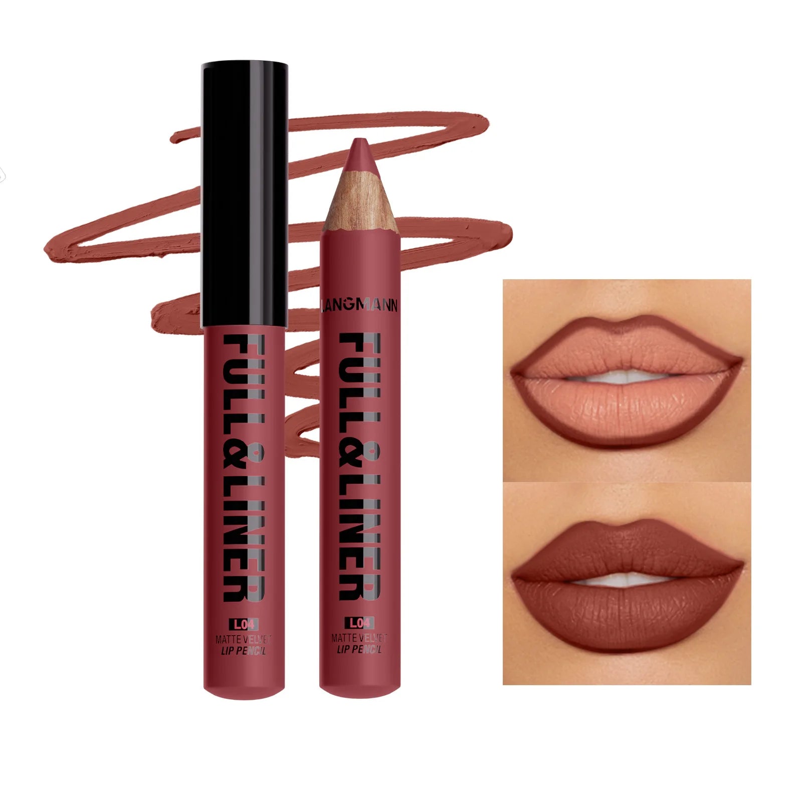 Wooden Matte Brown Lip Liner Pencil 12 Colors Velvet Nude Pink Lipstick Pencil Lasting Soft Smooth Lipliner Outline Lips Contour