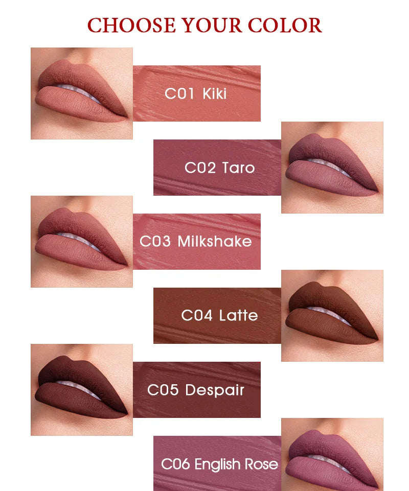 IMAGIC 12-Color Long-lasting Waterproof Matte Lightweight Velvet Smooth Lipstick Silky Sexy Lips Pigment Makeup Korean Cosmetics