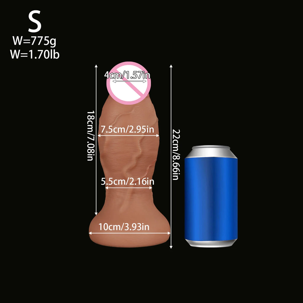 XXL Giant Realistic Dildo Anal Plug 13.2CM Super Thick Soft Silicone Huge Butt Plug Anal Dilator with Suction Cup Adult Sex Toys