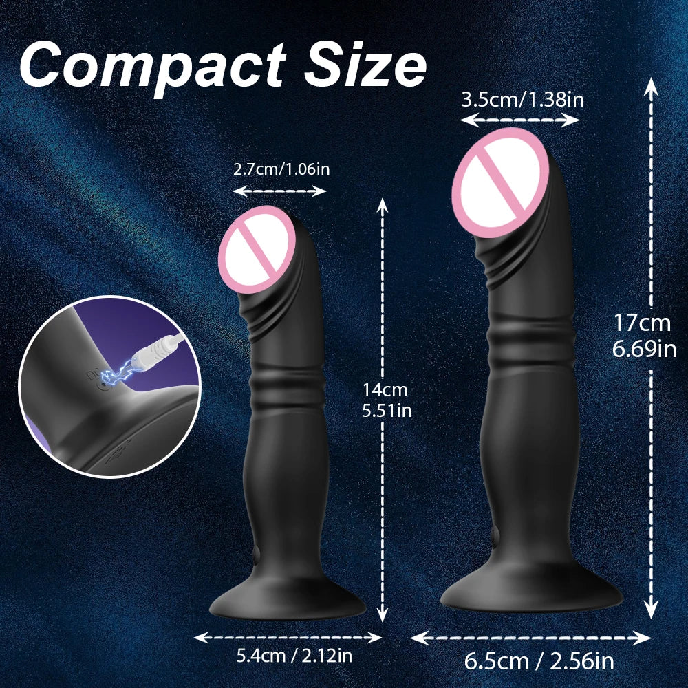 Thrusting Sex Toys Anal Plugs Vibrator APP Wireless Telescopic Anal Dildo Witn Suction Cup Prostate Massager Butt Plug for Men