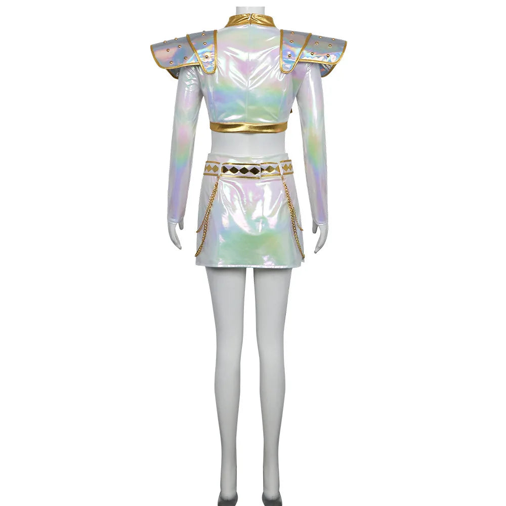 New Movie K-Pop Demon Hunters Cosplay Costume Rumi Zoey Mira White Set Adults Kids Halloween Party Props Stage Show Accessories
