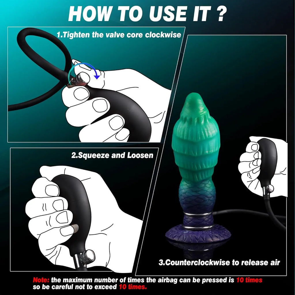 New Inflatable Animal Dildo - P Spot Stimulator Wearable Anal Plug Soft Fake Penis Buttplug Sex Toys For Women Men 18+