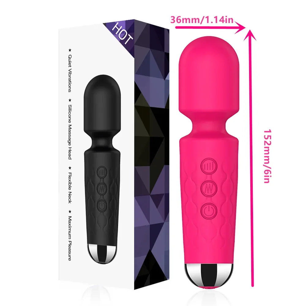 Powerful Clitoris & G-Spot Vibrator - USB Rechargeable AV Massager, Sexual Wellness Erotic Sex Toy for Women, Adult Product