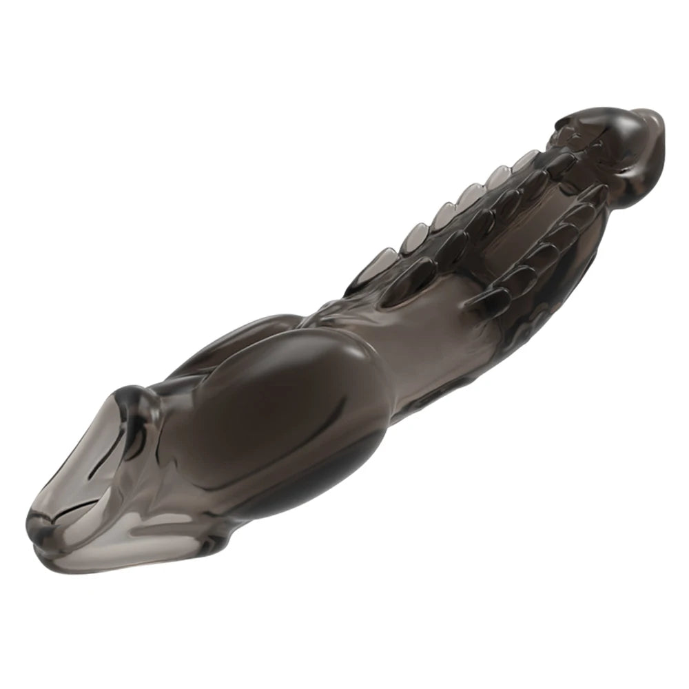 Vibrator for Men Penis Enlargement Sleeve Delay Ejaculation Cock Ring Reusable Comdom Penis Extender Adult Sex Toys For Men