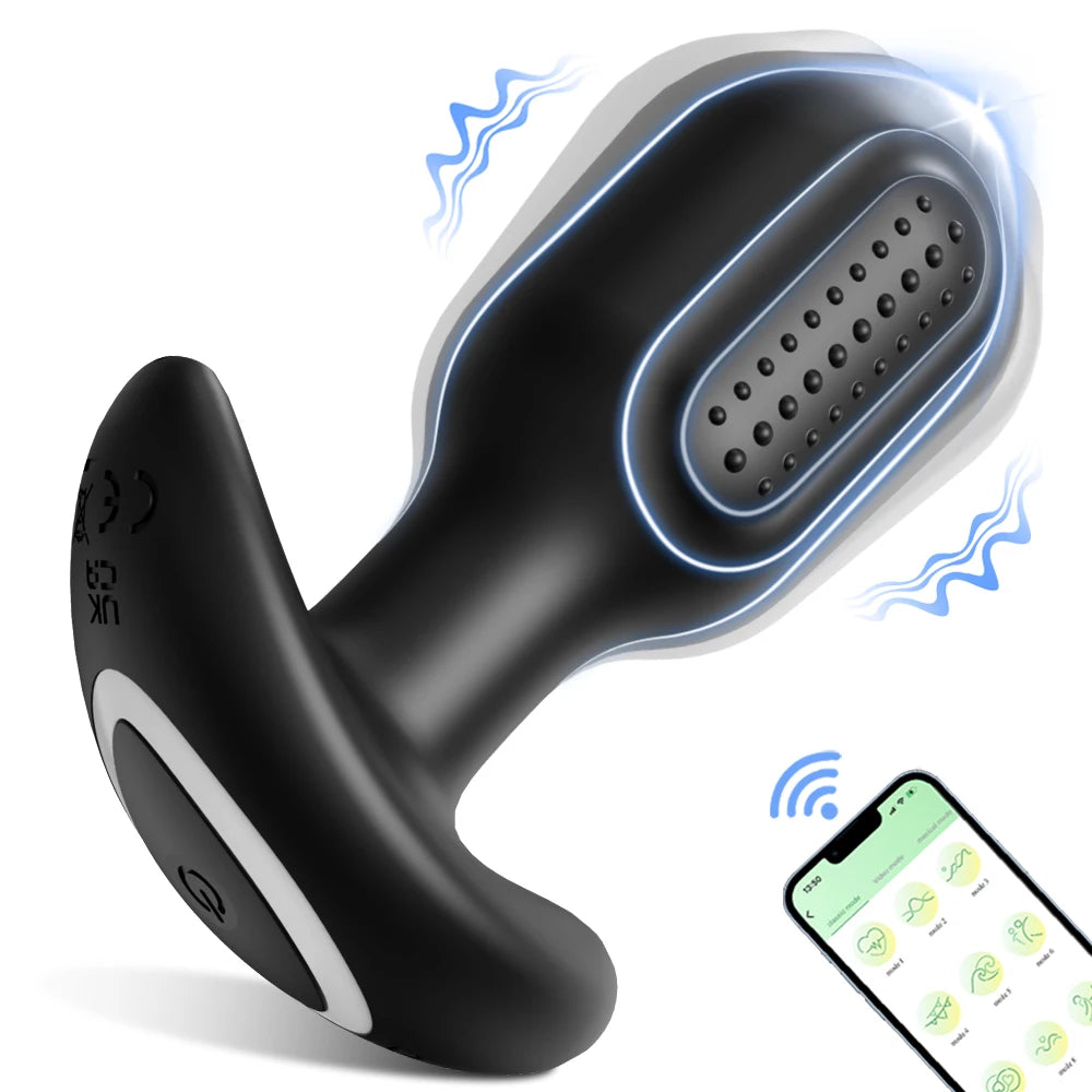Anal Plug Vibrator Gay Massager Glow Anal Toy Butt Plug Stimulator Masturbation Tools Penetration Anal Plug Vibrating Man Women