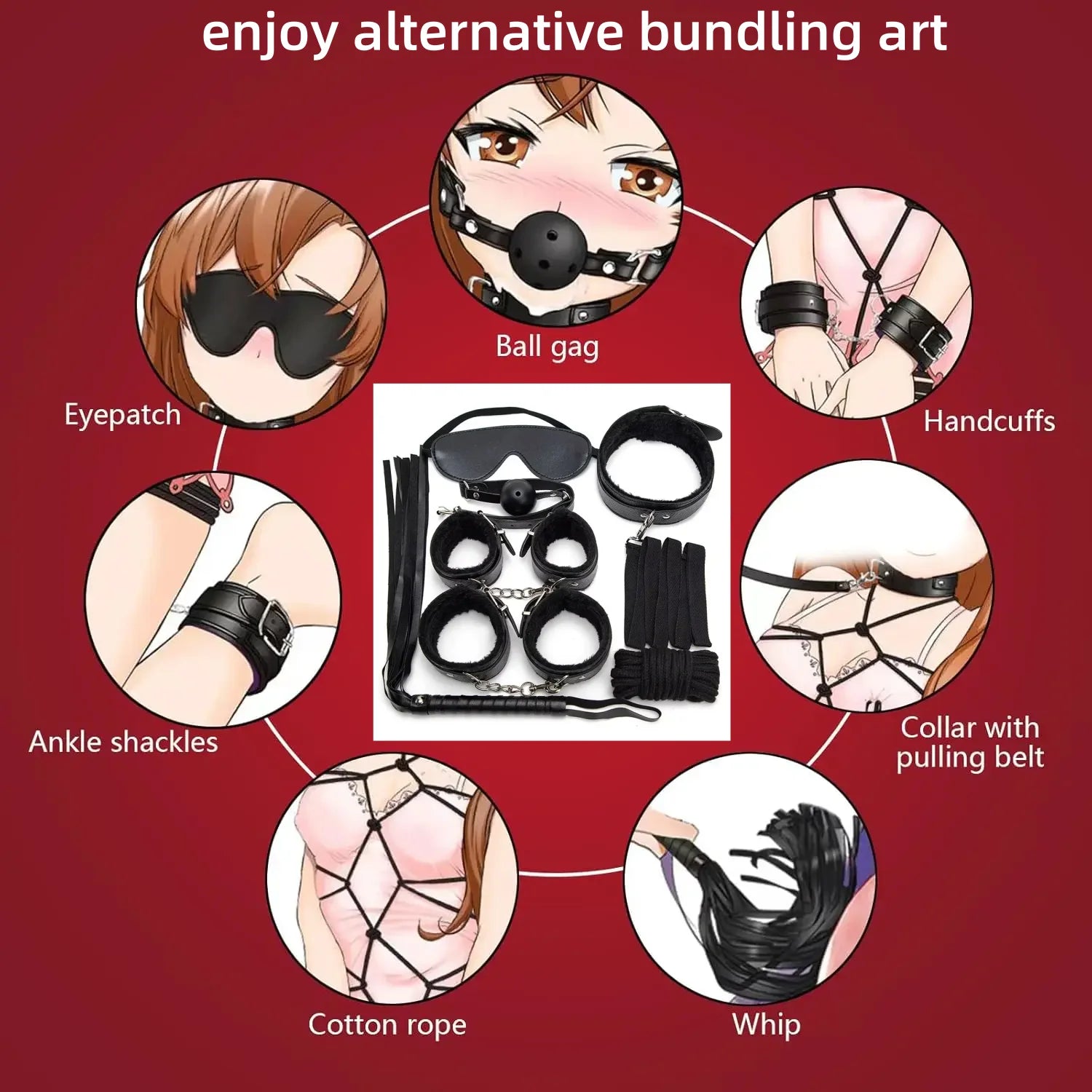 Sex Toys Femdom Handcuffs Bdsm Slave Collars Fetish Adult Games Erotic Products Role Play Bondage Equipment Exotic Accessorie