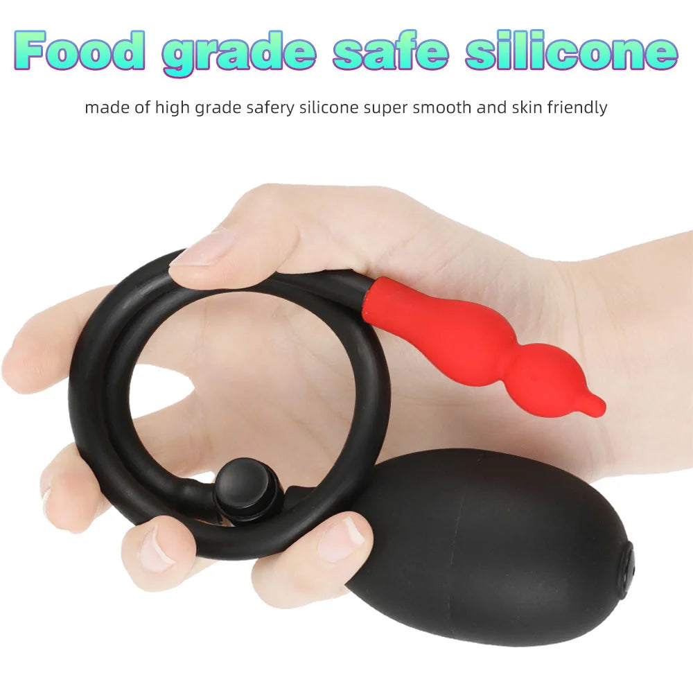Inflatable Big Long Anal Plug Adult Sex Toys For Women Men Gay Gourd Shape Butt Plug Massager Prostate Auns Masturbator G-spot