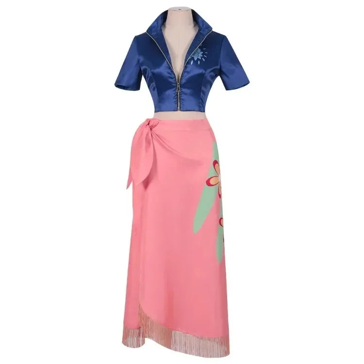 Nico Robin Cosplay Costume Dress Outfits Anime Cosplay Costume Glasses Wig Suit Costumes For Girl Halloween Carnival Party Suit