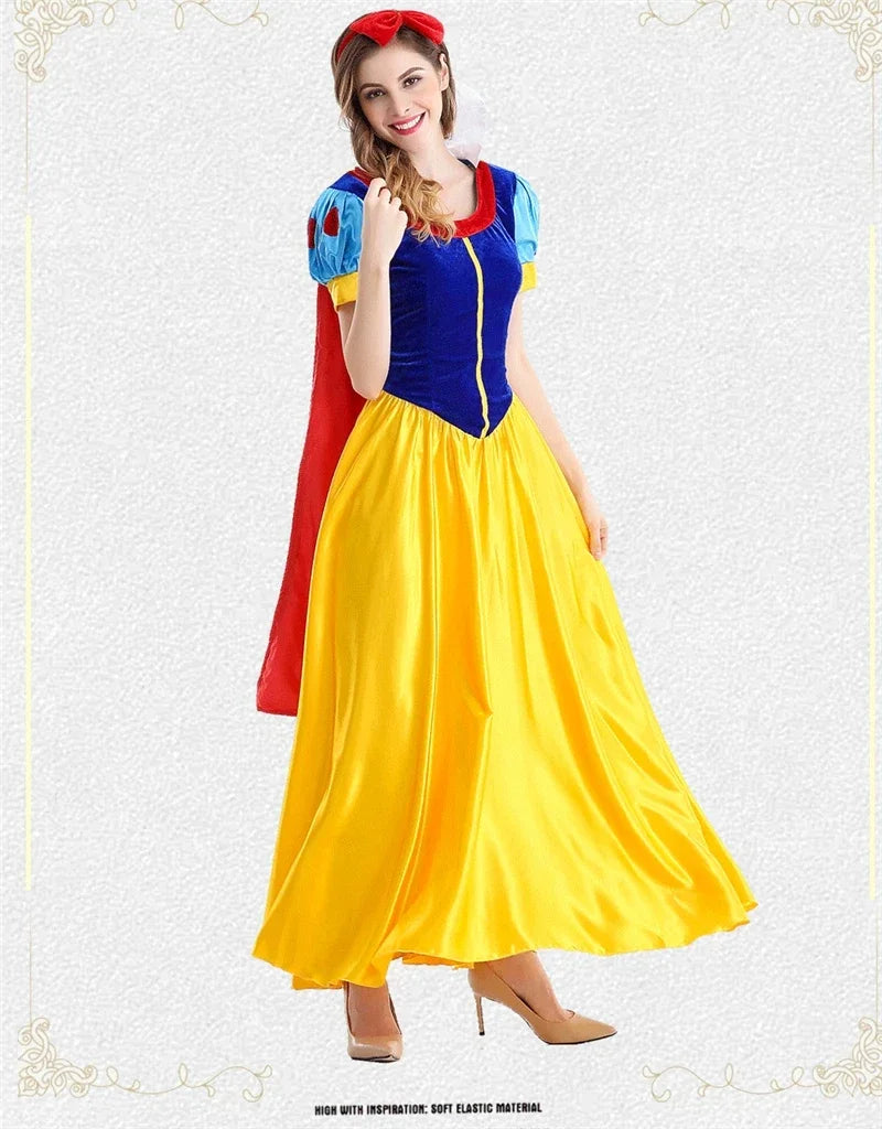 White Cosplay Costume Princess White Snow Cartoon Dress Petticoat Adult Plus size For Women Halloween Party