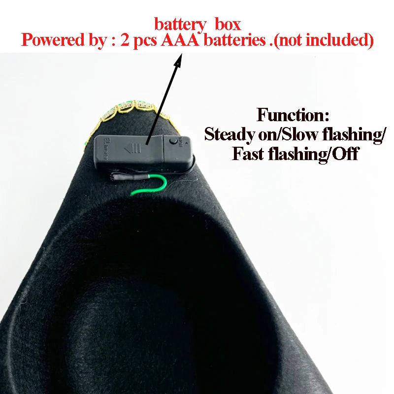 LED Pirate Hat Pirate Theme Holiday Cosplay Pirate Costume Decorations Glowing Captain Hat Colonial Tricorn Hat Woman Skull Hat