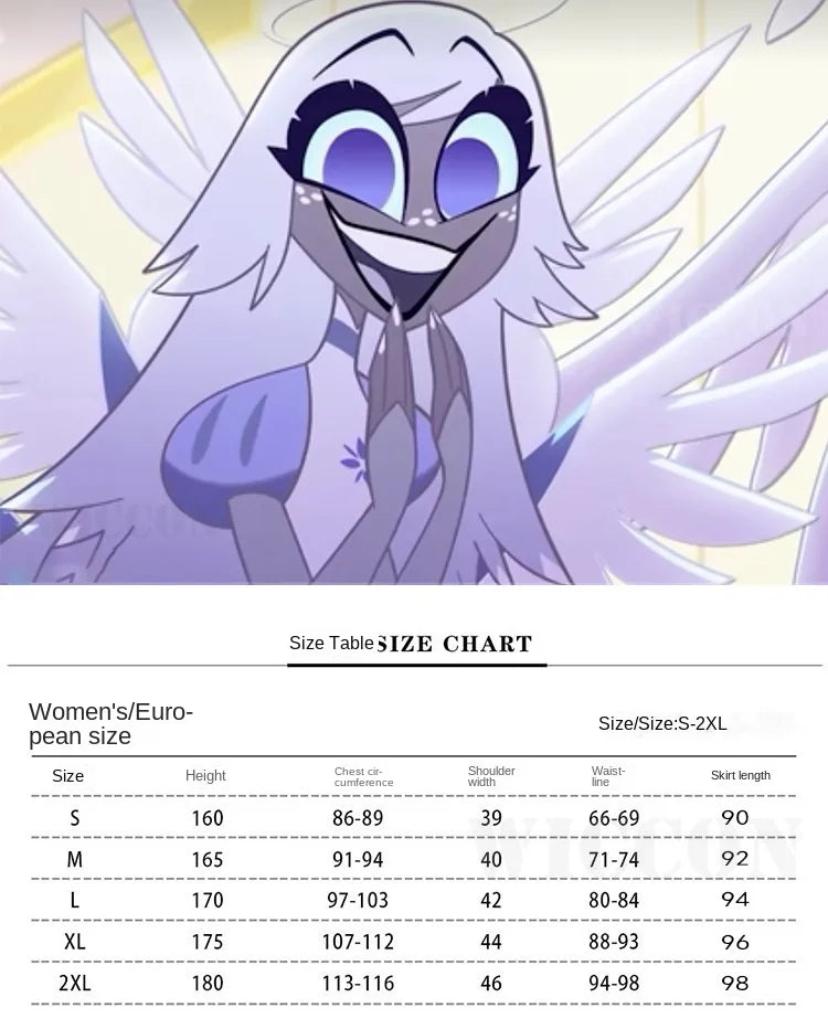 Angel Emily Cosplay Costume Halo Cosplay Women Fancy Dress Hazzbin Outfit Halloween Uniform Hasbin Seraphim Wings Suit