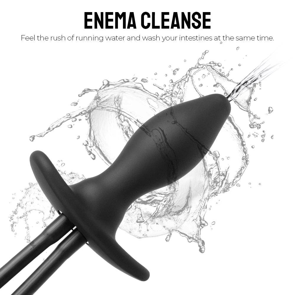 Water Spray Inflatable Anal Plug Anal Enema Cleaner Anus Dilator Dildo Silicone Buttplug Expander Washer Sex Toys for Women Men
