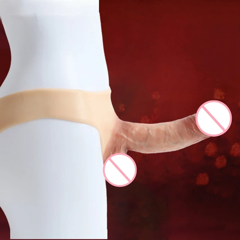 Silicone Wearable Underwear with Giant Dildo, Sex Toy Huge Dildo Panties with Realistic Penis, Simulate Skin Texture G Spot