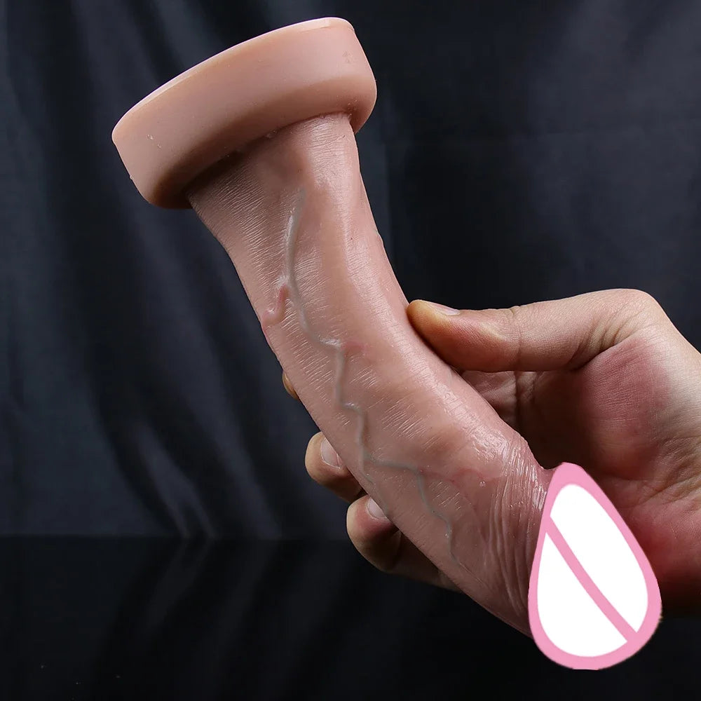 Ultra Simulation Soft Big Glans Dildo Realistic Penis Lifelike Dick Anal Plug Suction Cup Thrusting Sex Toys For Woman Gay 18+