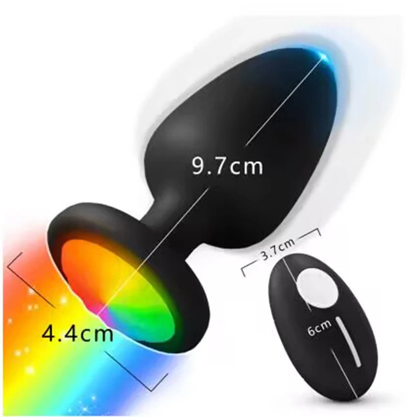 LED Colorful Light Butt Plug for Women Men Anal Plug Vibrator Prostate Massager Adults Sex Toys Wireless Remote Control Buttplug