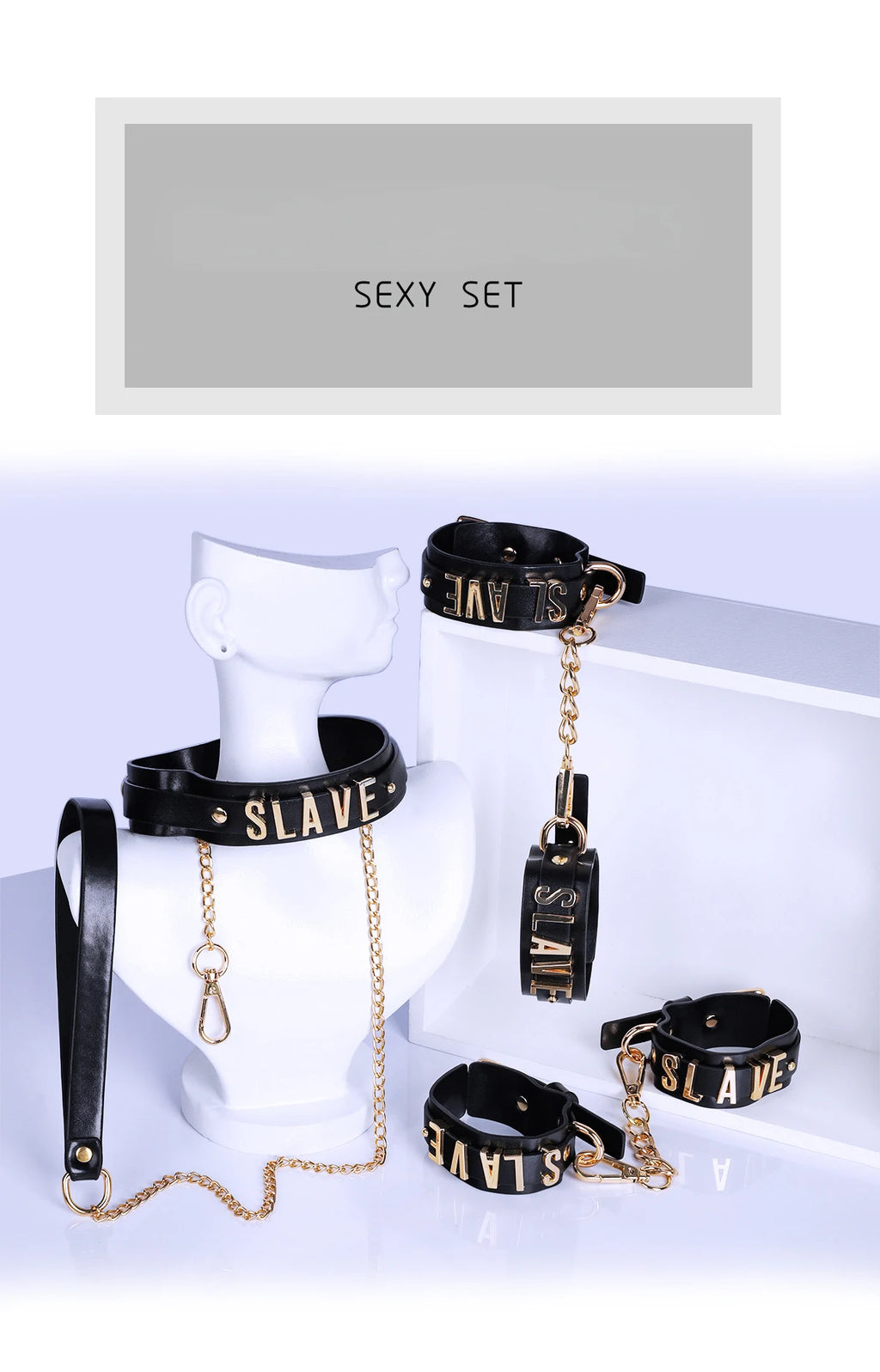 SM Fetish BDSM Bondage Erotic Toy Restraint Set Sex Toys For Women Sex Handcuffs&Foot Handcuffs Collar Couples Cosplay Sex Tool