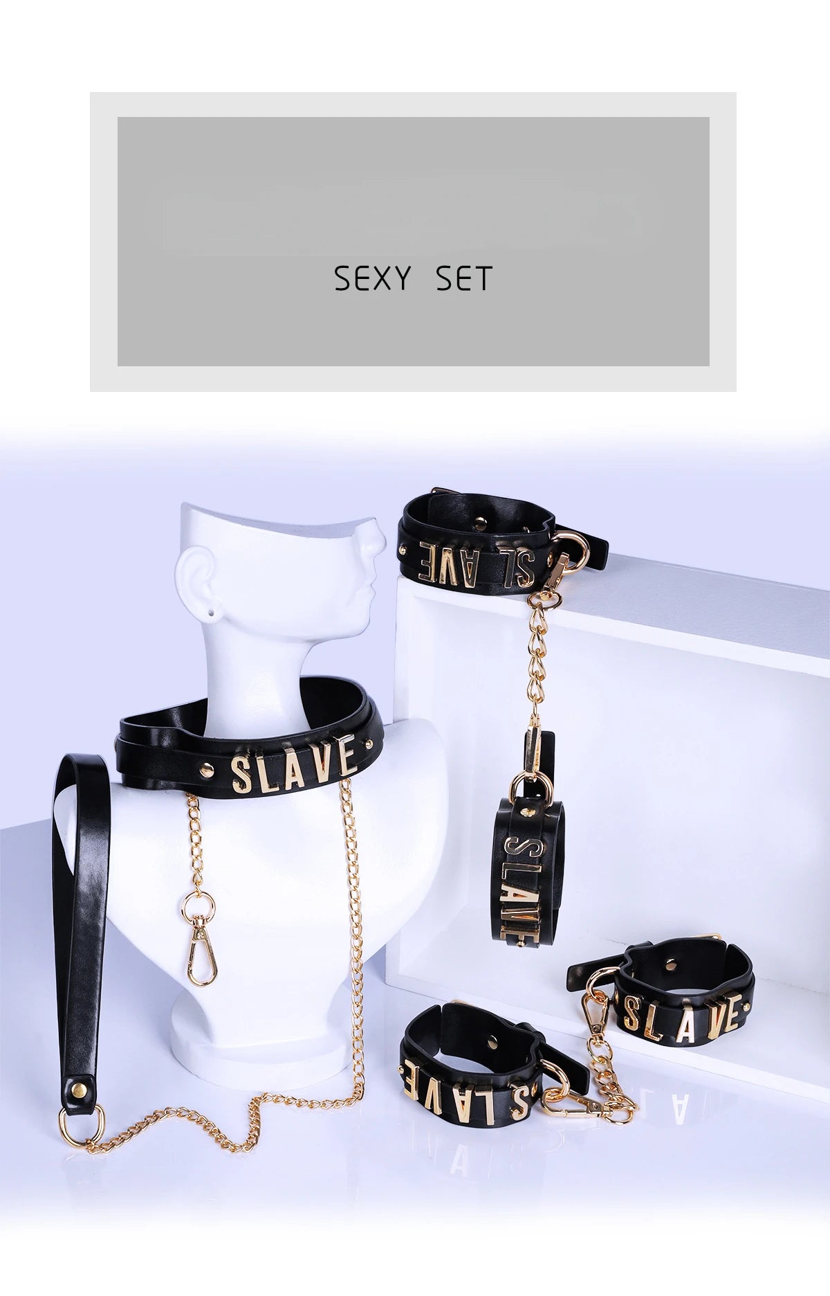 SM Fetish BDSM Bondage Erotic Toy Restraint Set Sex Toys For Women Sex Handcuffs&Foot Handcuffs Collar Couples Cosplay Sex Tool