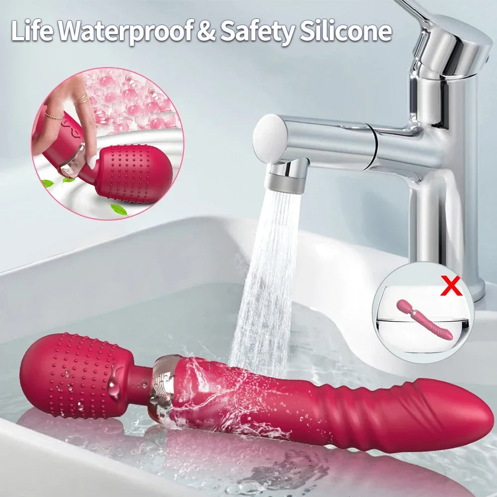 Large Telescopic Vibrator Women Masturbation Dildo Realistic Penis AV Stick Rod G Spot Clitoris Massager Adult Sex Toys Couples