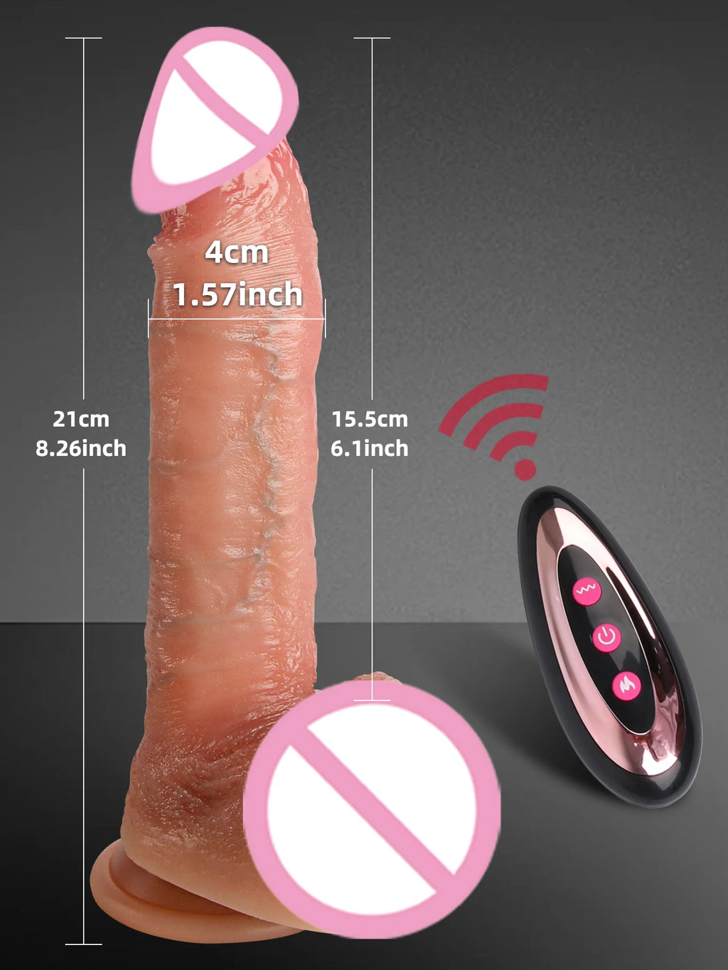 Big Penis Sex Toy Remote Control Realistic Dildo Vibrator Sexy Adult Toy Vibrating Female Sex Machine Heated Telescopic Vibrator