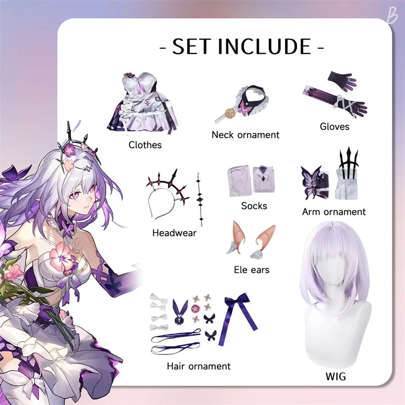 Castorice Cosplay Costume Honkai Star Rail Carnival Uniform Wig Halloween Costumes Anime Men Game
