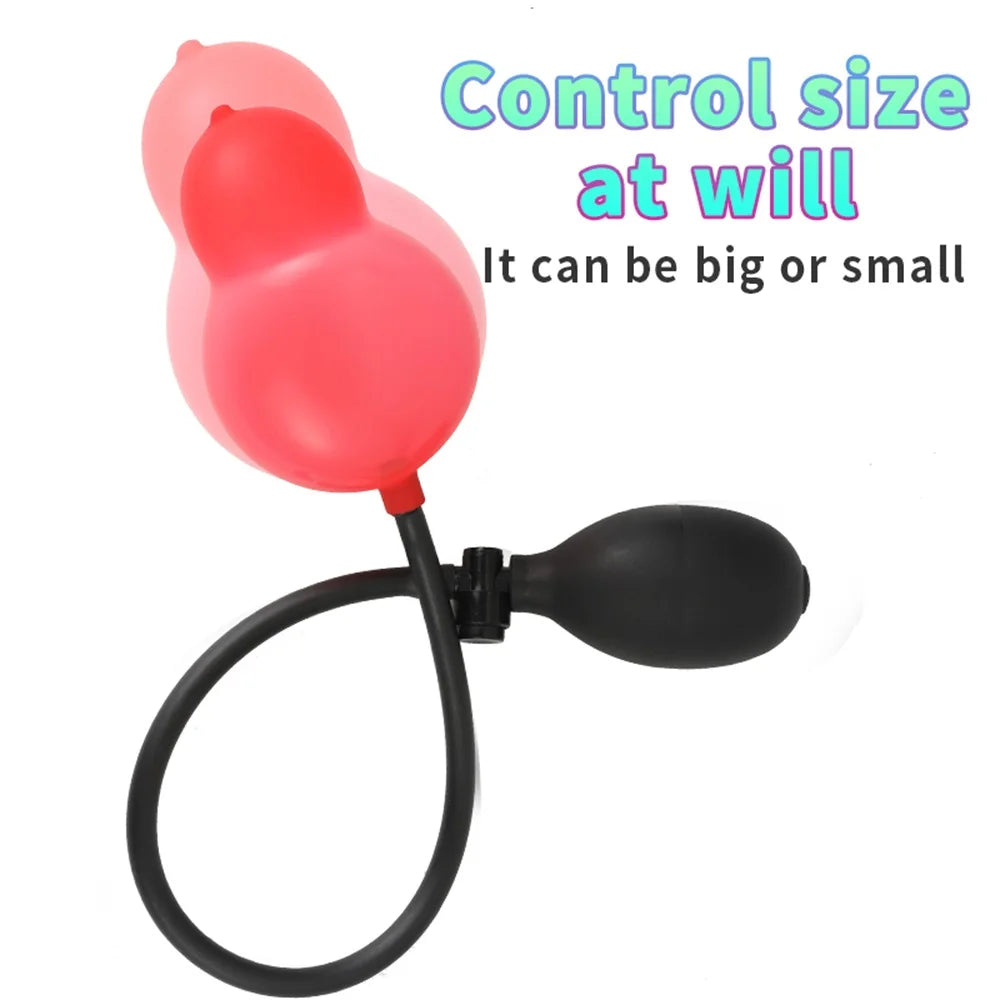 Inflatable Anal Dildo Plug Silicone Expandable Butt Plug with Pump Sex Toys for Women Men Anal Dilator Massager Adult Products