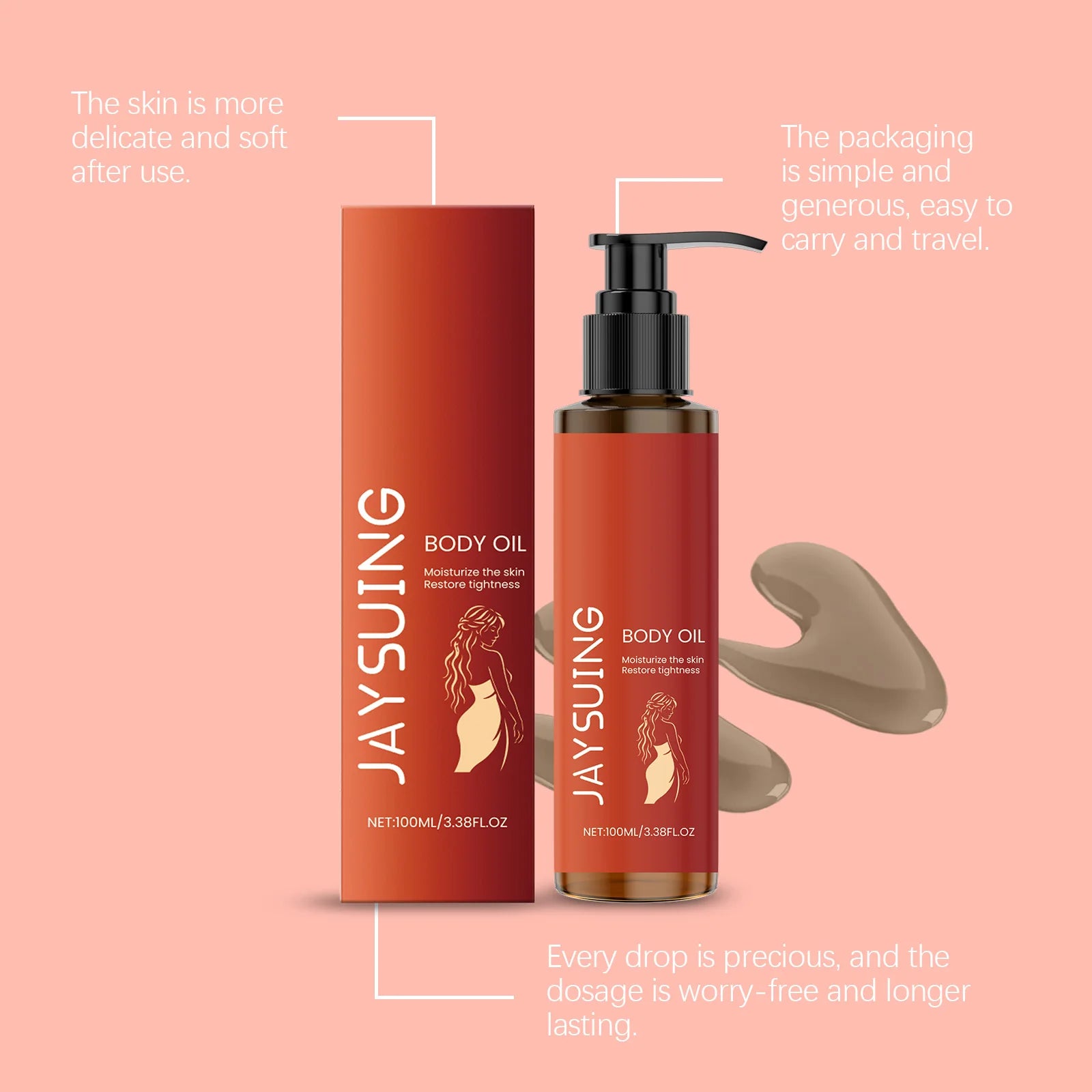 Body Firming Massage Oil Deeply Moisturizing Dry Skin Tightening Chest Thighs Smoothing Body Massage Oil Daily Skin Care