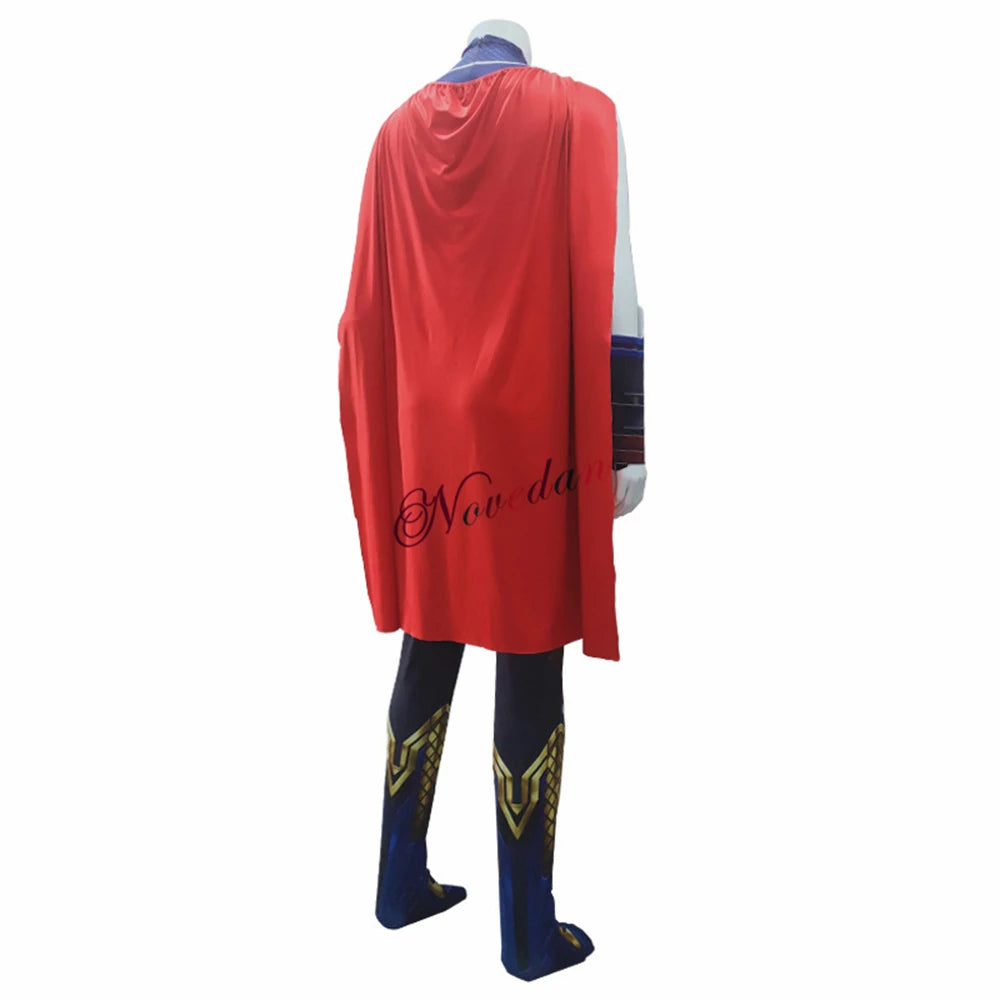 Adult Kids Fantasia Halloween Thor Love and Thunder Cosplay Costume Birthday Party Superhero Cape Suit Jumpsuit Clothes Set