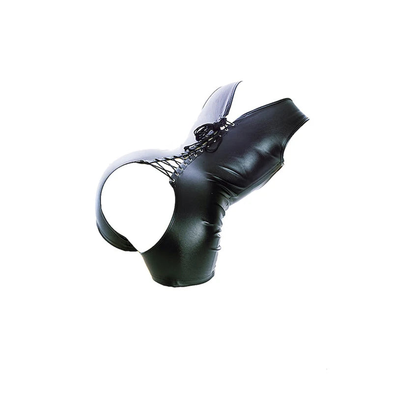 Erotic Sexy Bodysuit Lingerie Leather Hollow Out Bust Open Crotch Clubwear BDSM Slave Bondage Cosplay Clothing Sex Toy For Women